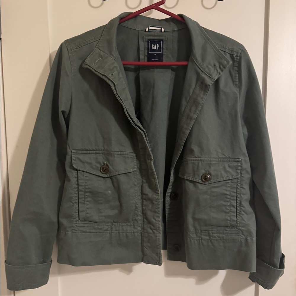 GAP Olive Green Cropped Jacket Size Medium